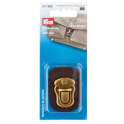 Prym Steckschloss zum Annähen (40 x 55 mm/ altmessing/ braun/ 1 St.)