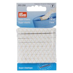 Prym Super-Elastic Gummi Goldzack (7 mm x 10 m/ weiß)
