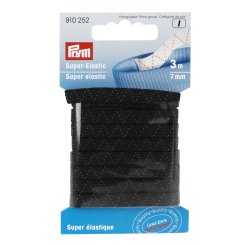 Prym Super-Elastic Gummi Goldzack (7 mm x 3 m/ schwarz)