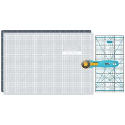 Semplix Schneidematten-Set A3 grau/türkis (Matte 45 x 30 cm)