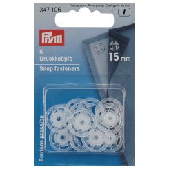 Prym Druckknöpfe Kunststoff (15 mm/ transparent/ 6 St.)