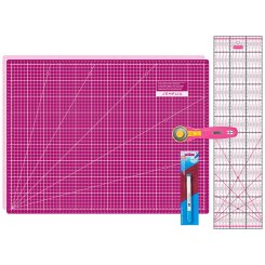 Semplix Schneidematten-Set A2 pink/ beere + GRATIS Prym Aqua-Trickmarker