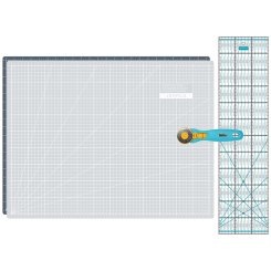 Semplix Schneidematten-Set A2 grau/türkis (Matte 60 x 45 cm)