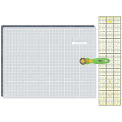 Semplix Schneidematten-Set A2 grau/grün (Matte 60 x 45 cm)