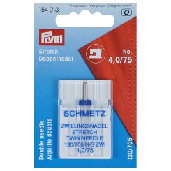 Prym Stretch Doppelnadel 4,0/75/System 130/705H-S ZWI/1 Nadel