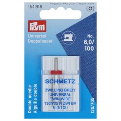 Prym Universal Doppelnadel 6,0/100/System 130/705H ZWI/1 Nadel