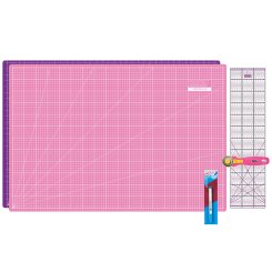 Semplix Schneidematten-Set A1 pink/ lila + GRATIS Prym Aqua-Trickmarker