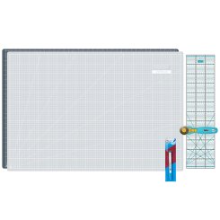 Semplix Schneidematten-Set A1 grau/ türkis + GRATIS Prym Aqua-Trickmarker