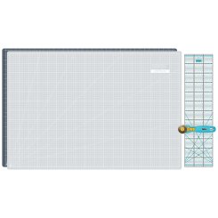 Semplix Schneidematten-Set A1 grau/türkis (Matte 90 x 60 cm)
