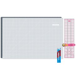 Semplix Schneidematten-Set A1 grau/ pink + GRATIS Prym Aqua-Trickmarker