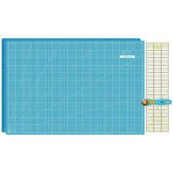 Semplix Schneidematten-Set A1 türkis/gelb (Matte 90 x 60 cm)