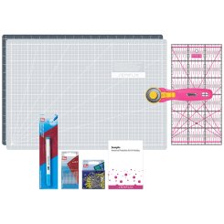 Semplix Patchwork Starter Set grau/ pink + GRATIS Prym Aqua-Trickmarker
