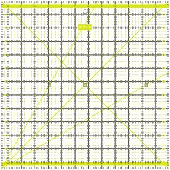 Semplix Patchwork-Quiltlineal (12,5" x 12,5"/ 2,5 mm dick/ gelb)