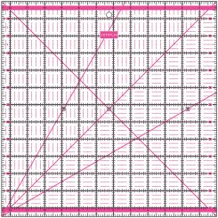 Semplix Patchwork-Quiltlineal (12,5" x 12,5"/ 2,5 mm dick/ pink)