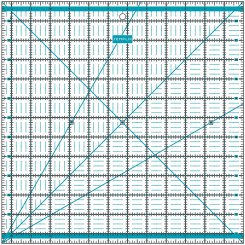 Semplix Patchwork-Quiltlineal (12,5" x 12,5"/ 2,5 mm dick/ türkis)