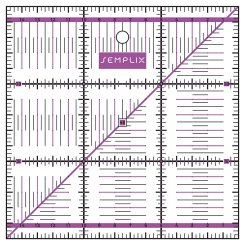 Semplix Patchwork-Quiltlineal (15 x 15 cm/ 2,5 mm dick/ lila)