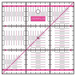 Semplix Patchwork-Quiltlineal (15 x 15 cm/ 2,5 mm dick/ pink)
