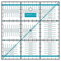 Semplix Patchwork-Quiltlineal (15 x 15 cm/ 2,5 mm dick/ türkis)