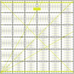Semplix Patchwork-Quiltlineal (30 x 30 cm/ 2,5 mm dick/ gelb)