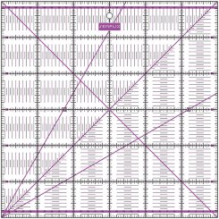 Semplix Patchwork-Quiltlineal (30 x 30 cm/ 2,5 mm dick/ lila)