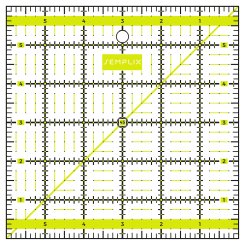 Semplix Patchwork-Quiltlineal (6" x 6"/ 2,5 mm dick/ gelb)