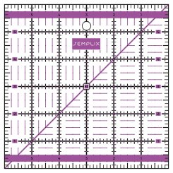 Semplix Patchwork-Quiltlineal (6" x 6"/ 2,5 mm dick/ lila)