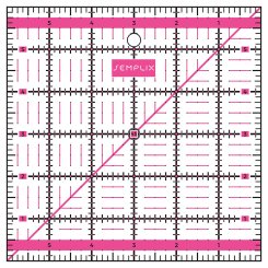 Semplix Patchwork-Quiltlineal (6" x 6"/ 2,5 mm dick/ pink)