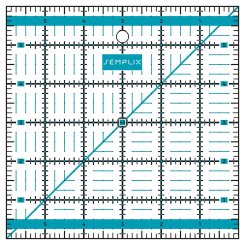 Semplix Patchwork-Quiltlineal (6" x 6"/ 2,5 mm dick/ türkis)