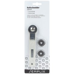 Semplix Rollschneider Mini 3 Klingen (28 mm/ gerade - Zacken - Wellen/ grau)