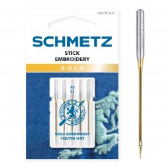 Schmetz Gold Embroidery-Sticknadeln 75/ System 130/705 H-ET/ 5 Nadeln
