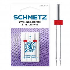 Schmetz Stretch-Zwillingsnadel Stärke 75/ 2,5/ System 130/705 HS/ 2 Nadeln