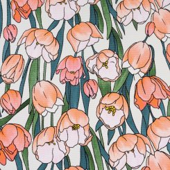 Kunstleder bedruckt (50 x 70 cm/ verschiedene Designs) 15 - Tulpe, pink