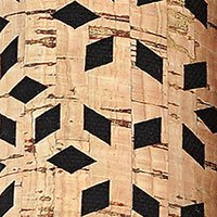 Korkstoff "Cut Out" ( 0,6 x 1,35 M/ versch. Designs) schwarz - grafische Muster