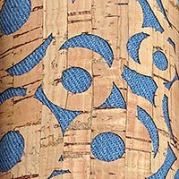 Korkstoff "Cut Out" ( 0,6 x 1,35 M/ versch. Designs) jeansblau - Kreise