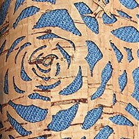 Korkstoff "Cut Out" ( 0,6 x 1,35 M/ versch. Designs) jeansblau - Blüten