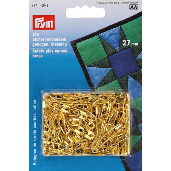 Prym Sicherheitsnadeln (27 mm/ gebogen/ goldfarbig/ 120 St.)