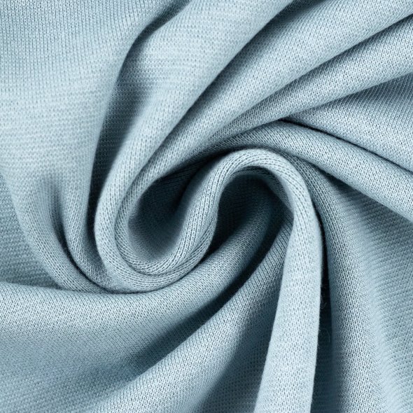 Swafing Baumwoll-Sweat uni, angeraut - Eike 000252-hellblau: 1,0m