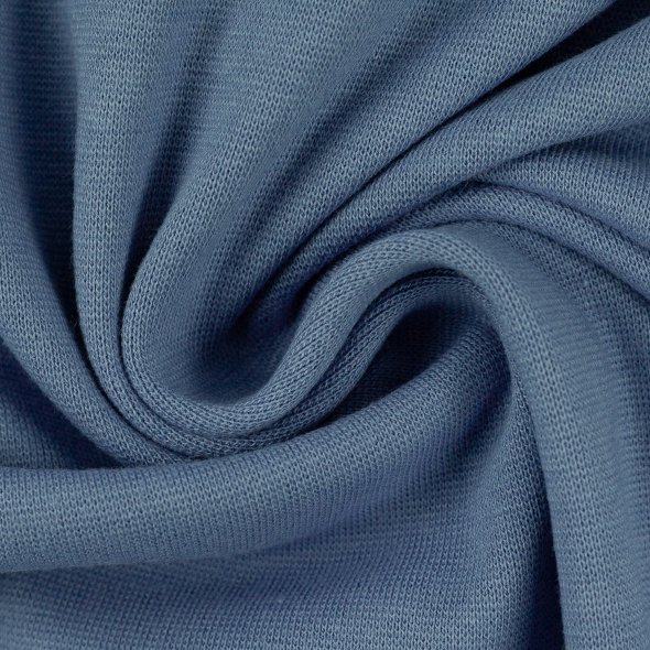 Swafing Baumwoll-Sweat uni, angeraut - Eike 000259-rauchblau: 1,0m