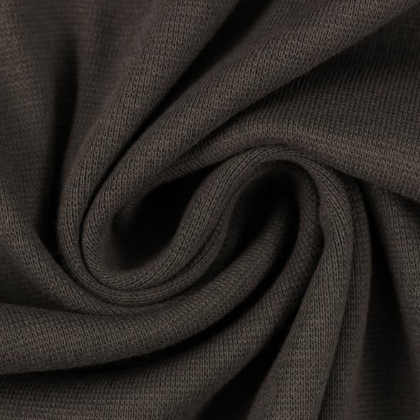 Swafing Baumwoll-Sweat uni, angeraut - Eike 000285-dunkelgrau: 1,0m