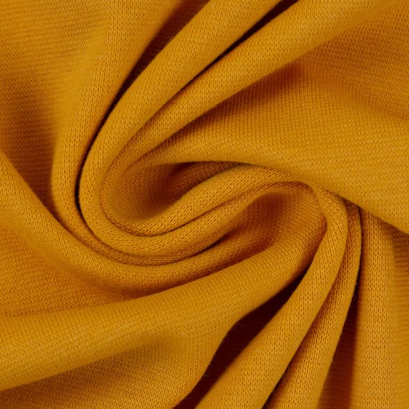 Baumwoll Sweat Stoff Eike angeraut uni - von Swafing 000313-senf: 1,0m