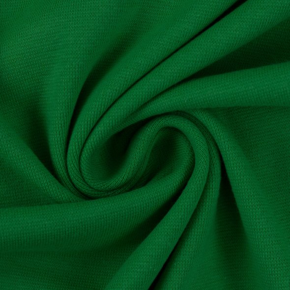 Swafing Baumwoll-Sweat uni, angeraut - Eike 000365-grasgrün: 1,0m