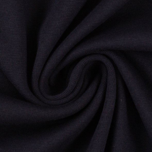Swafing Baumwoll-Sweat uni, angeraut - Eike 000597-dunkelblau: 1,0m