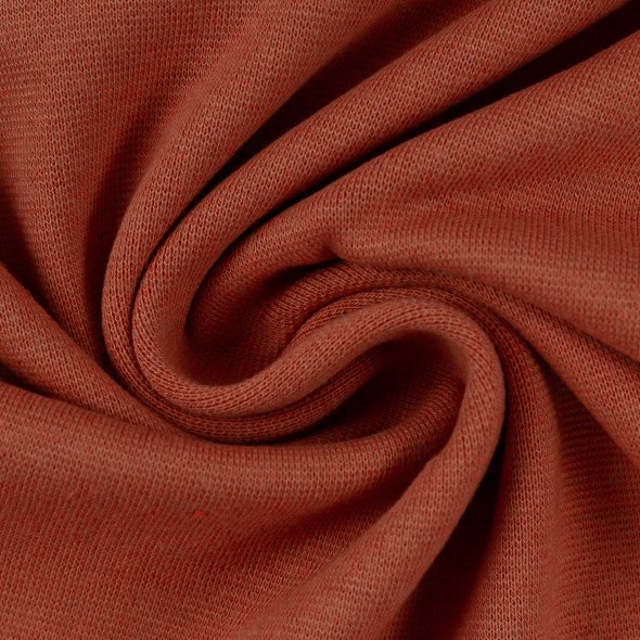 Baumwoll Sweat Stoff Eike angeraut uni - von Swafing 000712-terracotta: 1,0m