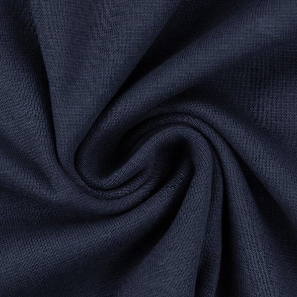 Swafing Baumwoll-Sweat uni, angeraut - Eike 000744-jeansblau: 1,0m