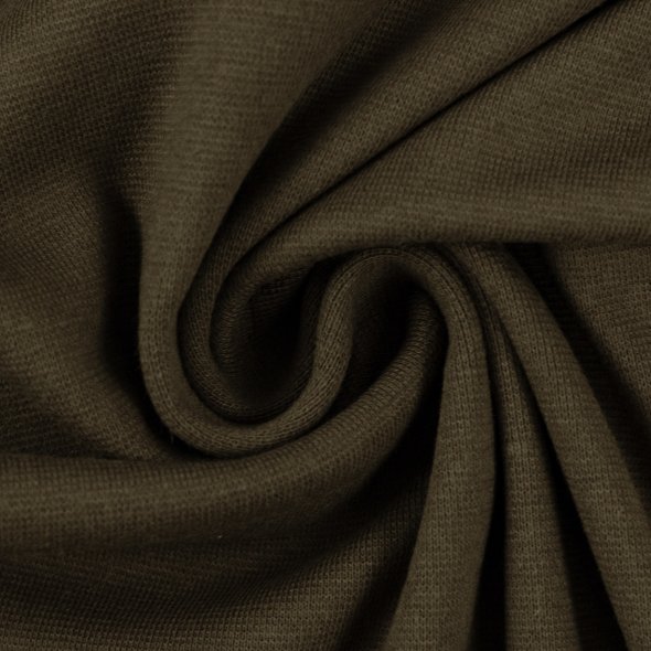 Swafing Baumwoll-Sweat uni, angeraut - Eike 000764-olivgrün: 1,0m