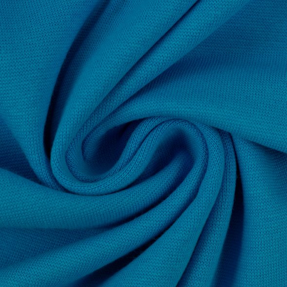 Swafing Baumwoll-Sweat uni, angeraut - Eike 000842-türkis: 1,0m