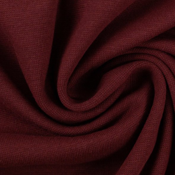 Baumwoll Sweat Stoff Eike angeraut uni - von Swafing 000937-hellbordeaux: 1,0m