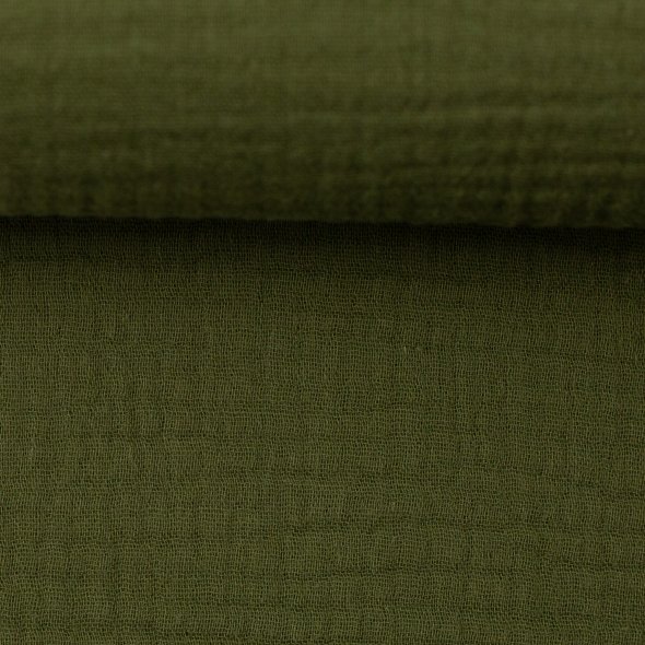 Musselin Stoff, uni - Jenke von Swafing 000767-khaki: 1,0m