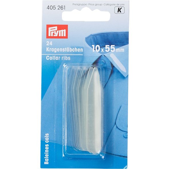 Prym Kragenstäbchen (10 x 55 mm/ transparent/ 24 St.)