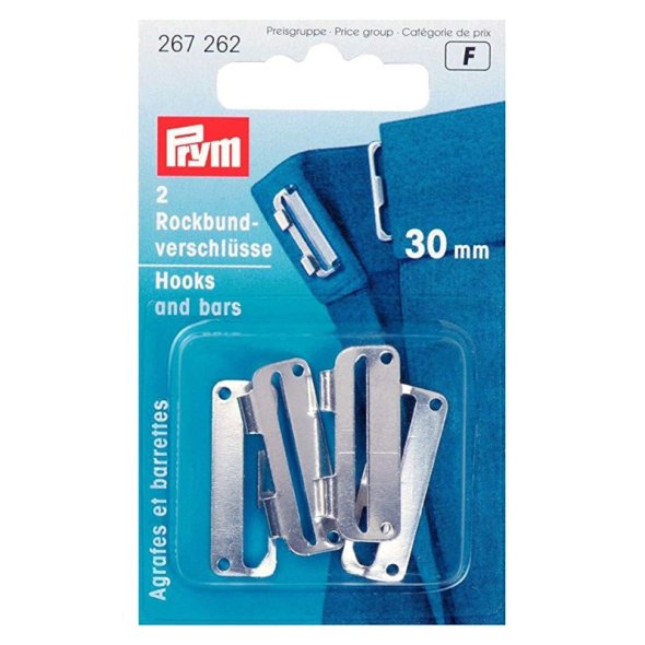 Prym Rockbundverschlüsse(30 mm/ silberfarbig/ 2 St.)